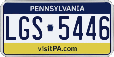 PA license plate LGS5446