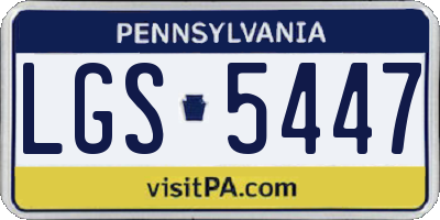 PA license plate LGS5447