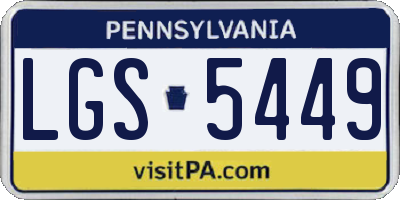 PA license plate LGS5449