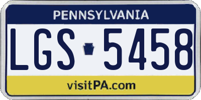 PA license plate LGS5458