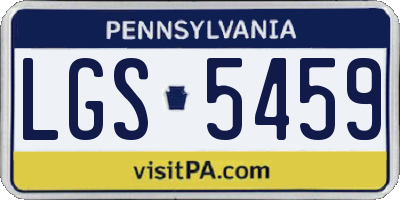 PA license plate LGS5459