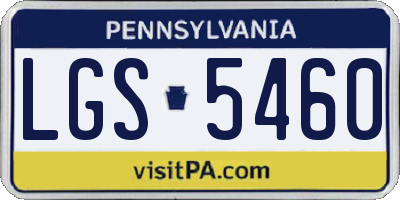 PA license plate LGS5460