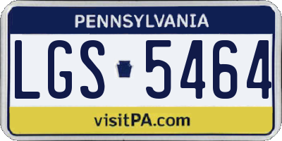 PA license plate LGS5464
