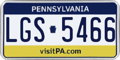 PA license plate LGS5466