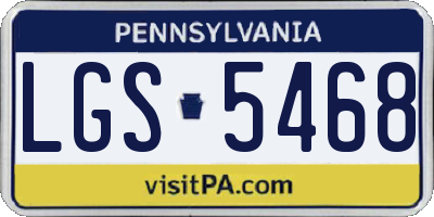 PA license plate LGS5468