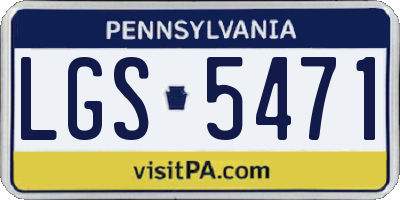 PA license plate LGS5471