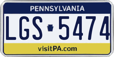 PA license plate LGS5474