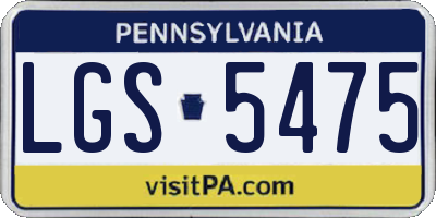 PA license plate LGS5475