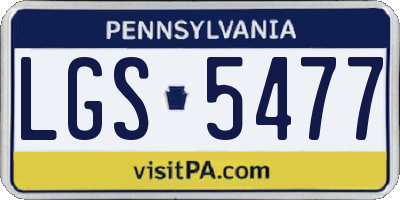 PA license plate LGS5477