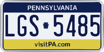 PA license plate LGS5485