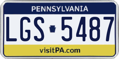 PA license plate LGS5487
