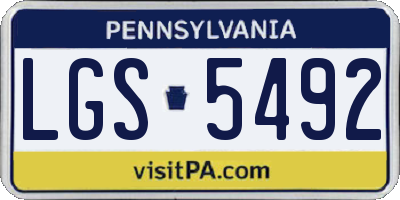 PA license plate LGS5492