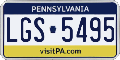 PA license plate LGS5495