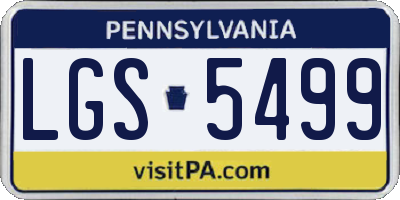 PA license plate LGS5499
