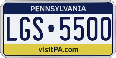 PA license plate LGS5500