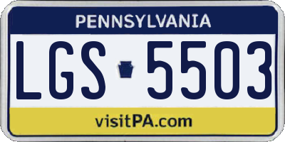 PA license plate LGS5503