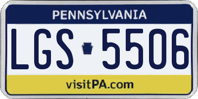 PA license plate LGS5506