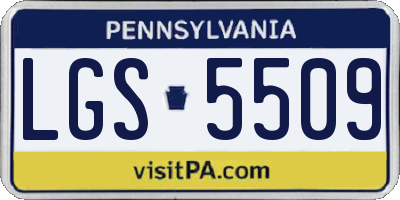 PA license plate LGS5509