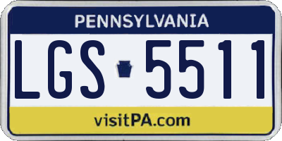 PA license plate LGS5511