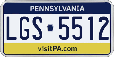 PA license plate LGS5512