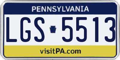 PA license plate LGS5513