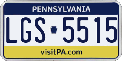 PA license plate LGS5515