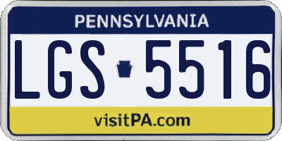 PA license plate LGS5516
