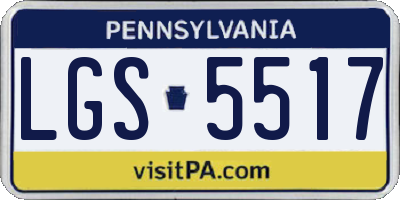 PA license plate LGS5517