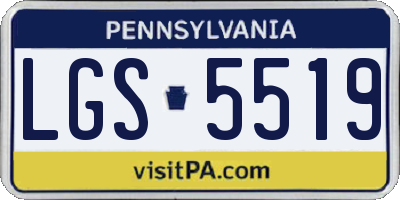 PA license plate LGS5519