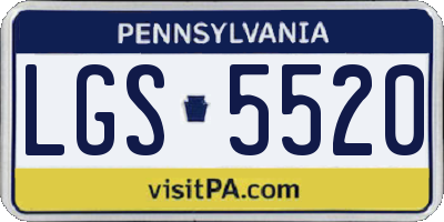 PA license plate LGS5520