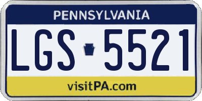 PA license plate LGS5521