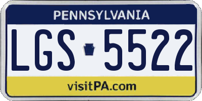 PA license plate LGS5522