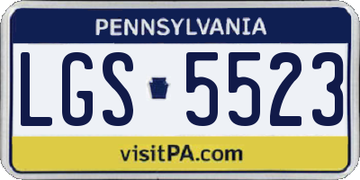 PA license plate LGS5523