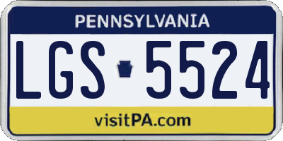 PA license plate LGS5524