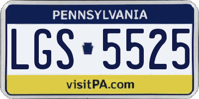 PA license plate LGS5525