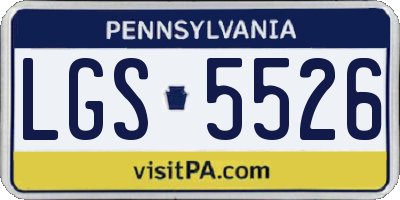 PA license plate LGS5526