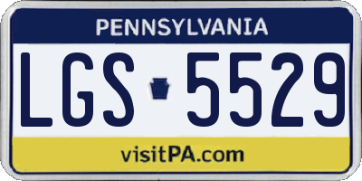 PA license plate LGS5529