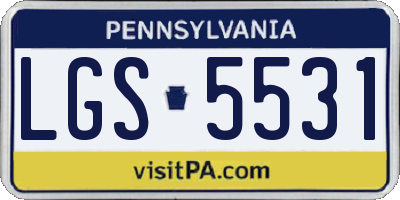 PA license plate LGS5531