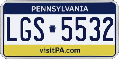 PA license plate LGS5532
