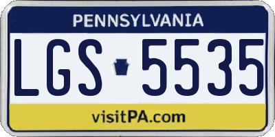 PA license plate LGS5535