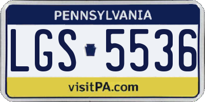 PA license plate LGS5536
