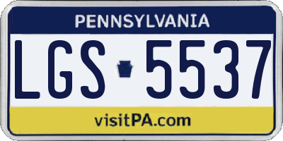 PA license plate LGS5537