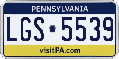 PA license plate LGS5539