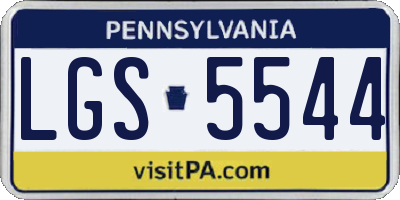 PA license plate LGS5544