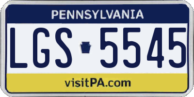 PA license plate LGS5545