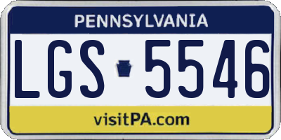 PA license plate LGS5546