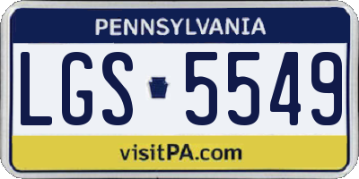 PA license plate LGS5549
