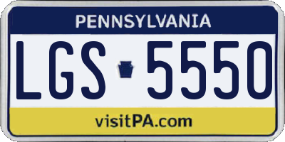 PA license plate LGS5550