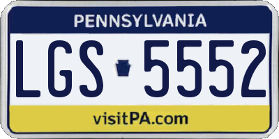 PA license plate LGS5552