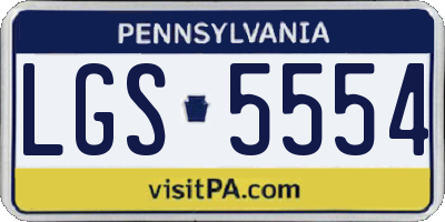 PA license plate LGS5554
